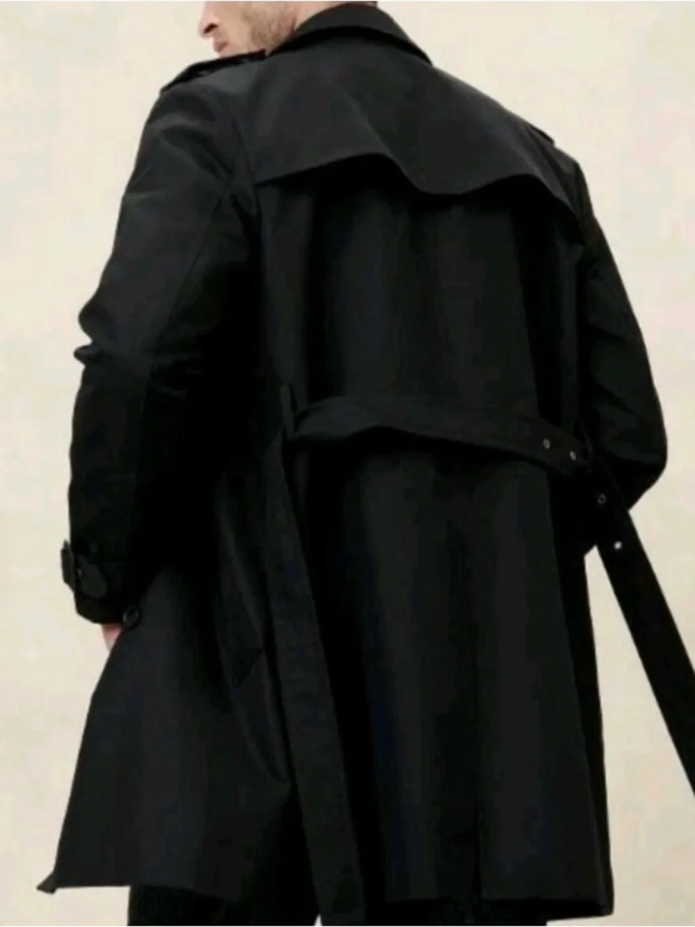 Banana Republic Factory Black Trench Coat - Picture 2 of 6
